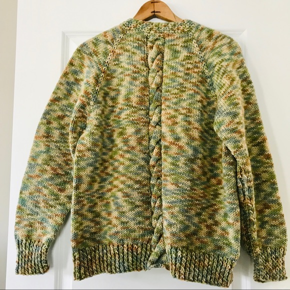 Hand Knit Cardigan w Cable Stitch Detail - Picture 4 of 7